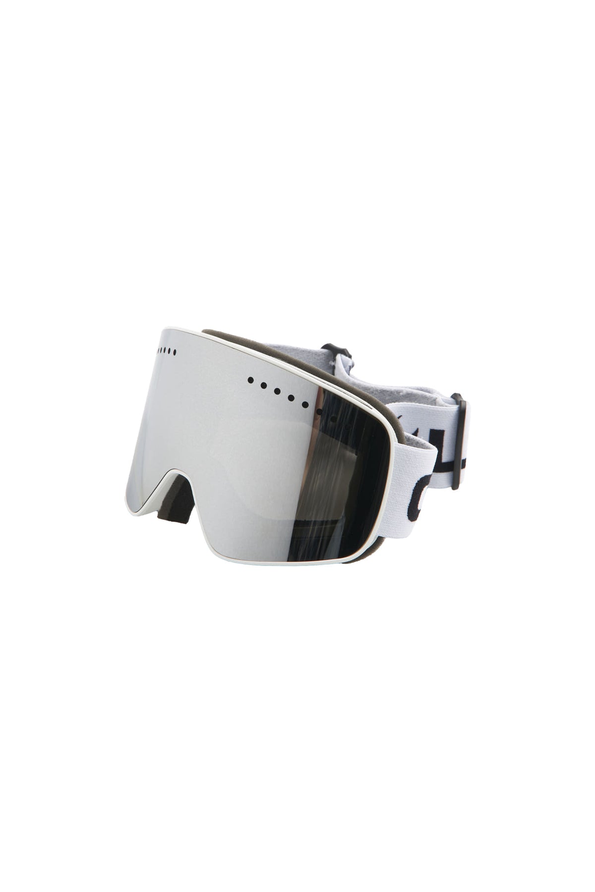 Magnetic Snap-on "OUTLAW" SKI GOGGLES WHITE/SILVER