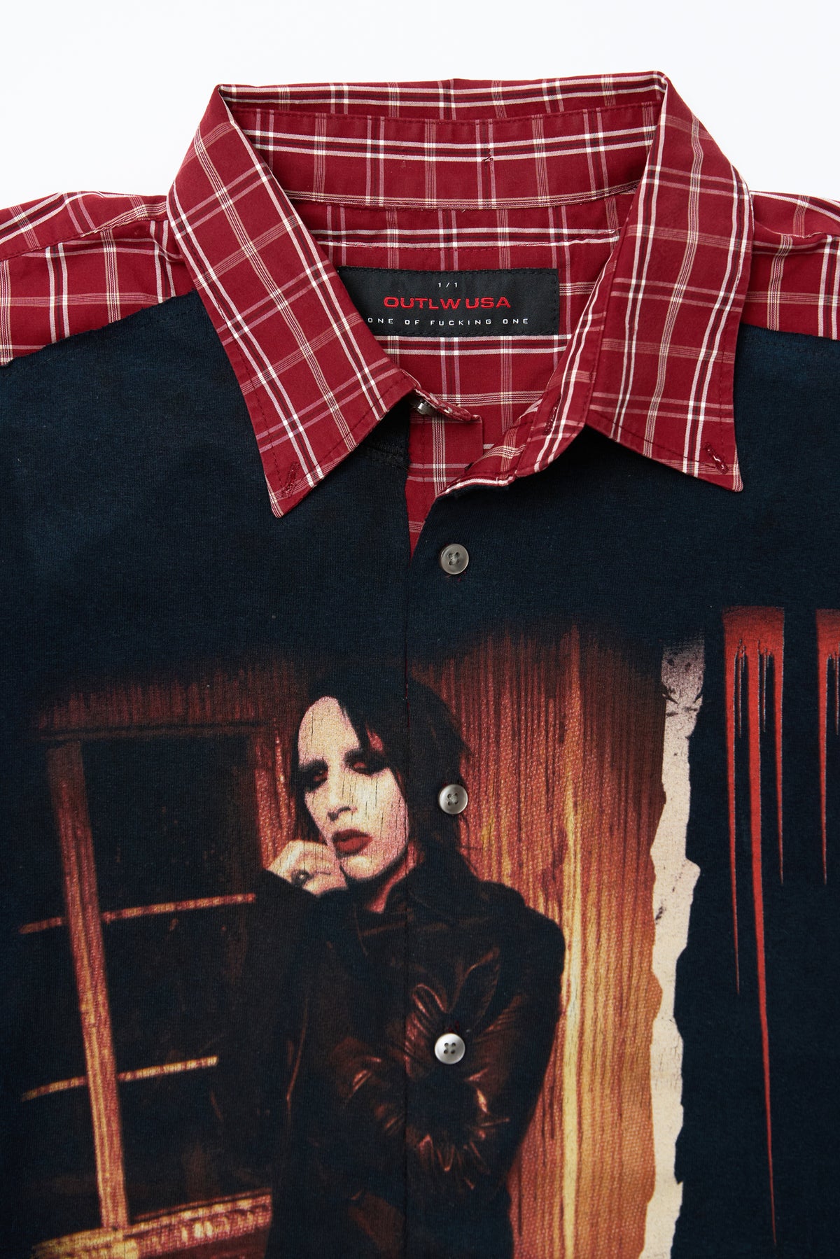 "THE ANTICHRIST OF 2007" Marilyn Manson × VINTAGE Check Shirt