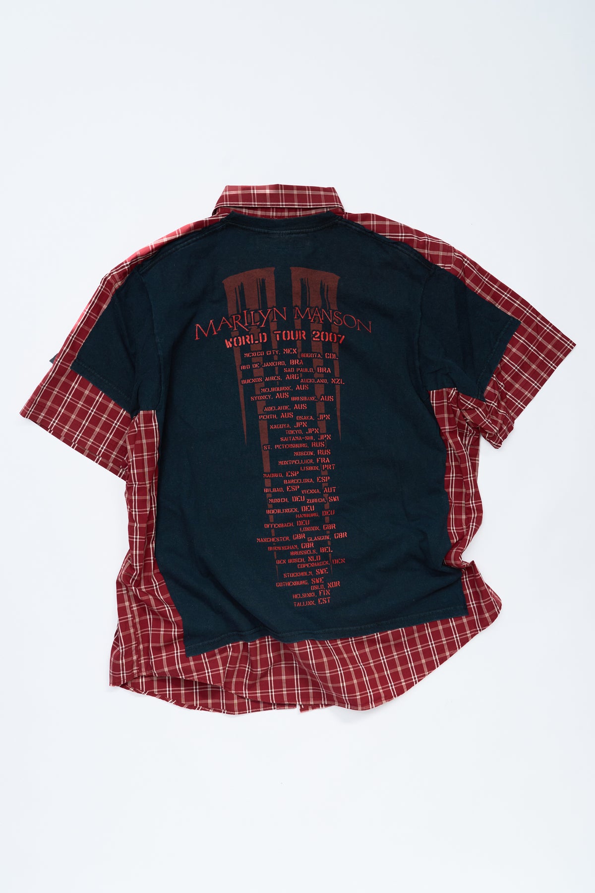 "THE ANTICHRIST OF 2007" Marilyn Manson × VINTAGE Check Shirt