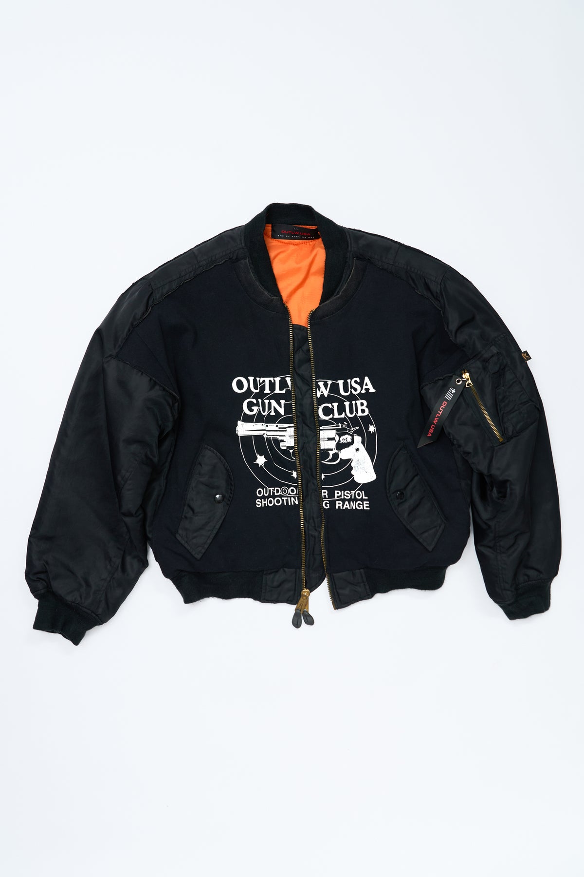 "AMERICAN SECTOR" OUTLW Gun Club × Vintage Rothco Bomber Jacket