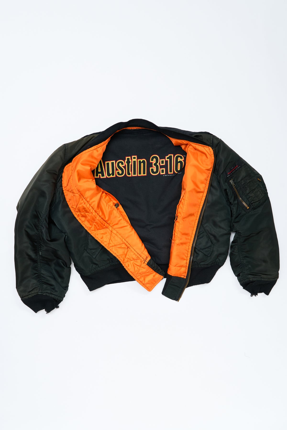 "SNAKE EYES" 1999 WWF × Vintage 90s Reversible Alpha Bomber