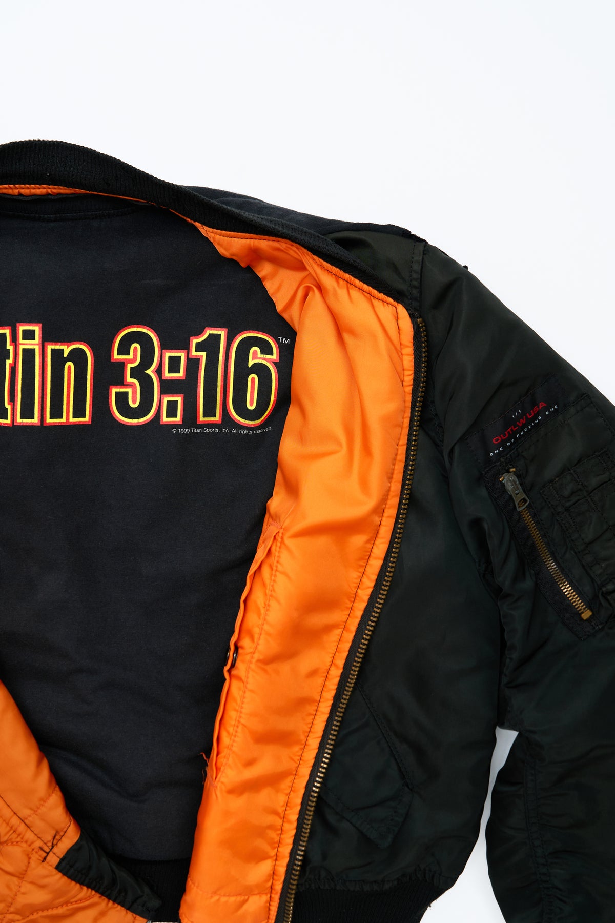 "SNAKE EYES" 1999 WWF × Vintage 90s Reversible Alpha Bomber
