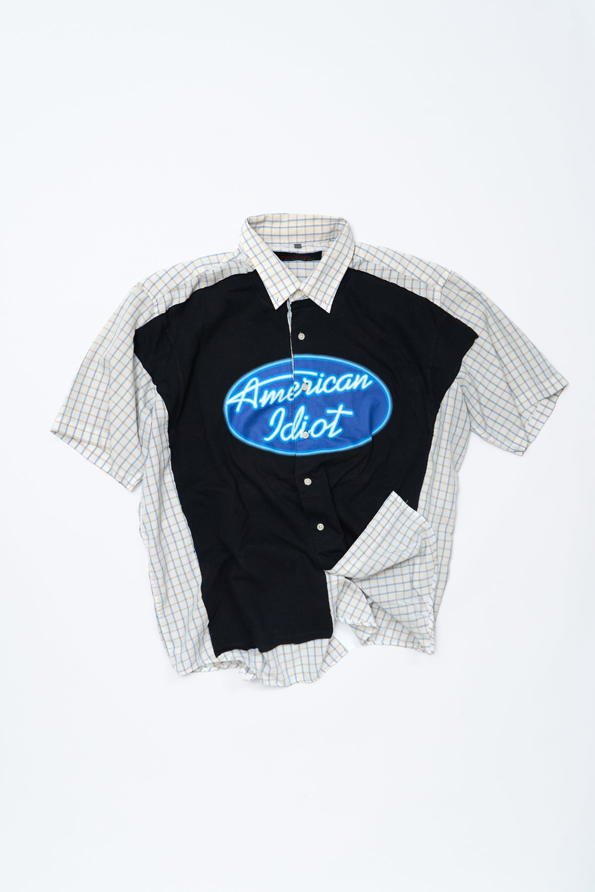"AMERICAN IDIOT" TEE X VINTAGE BUTTON-UP Shirt