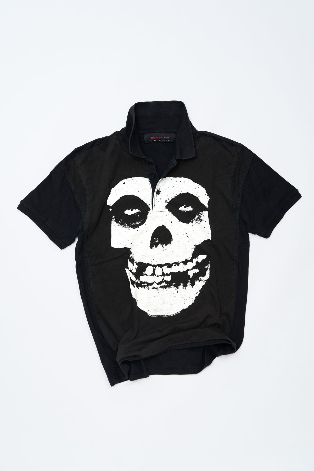 "THE GHOST OF 1946" Misfits × VINTAGE Black Polo Shirt