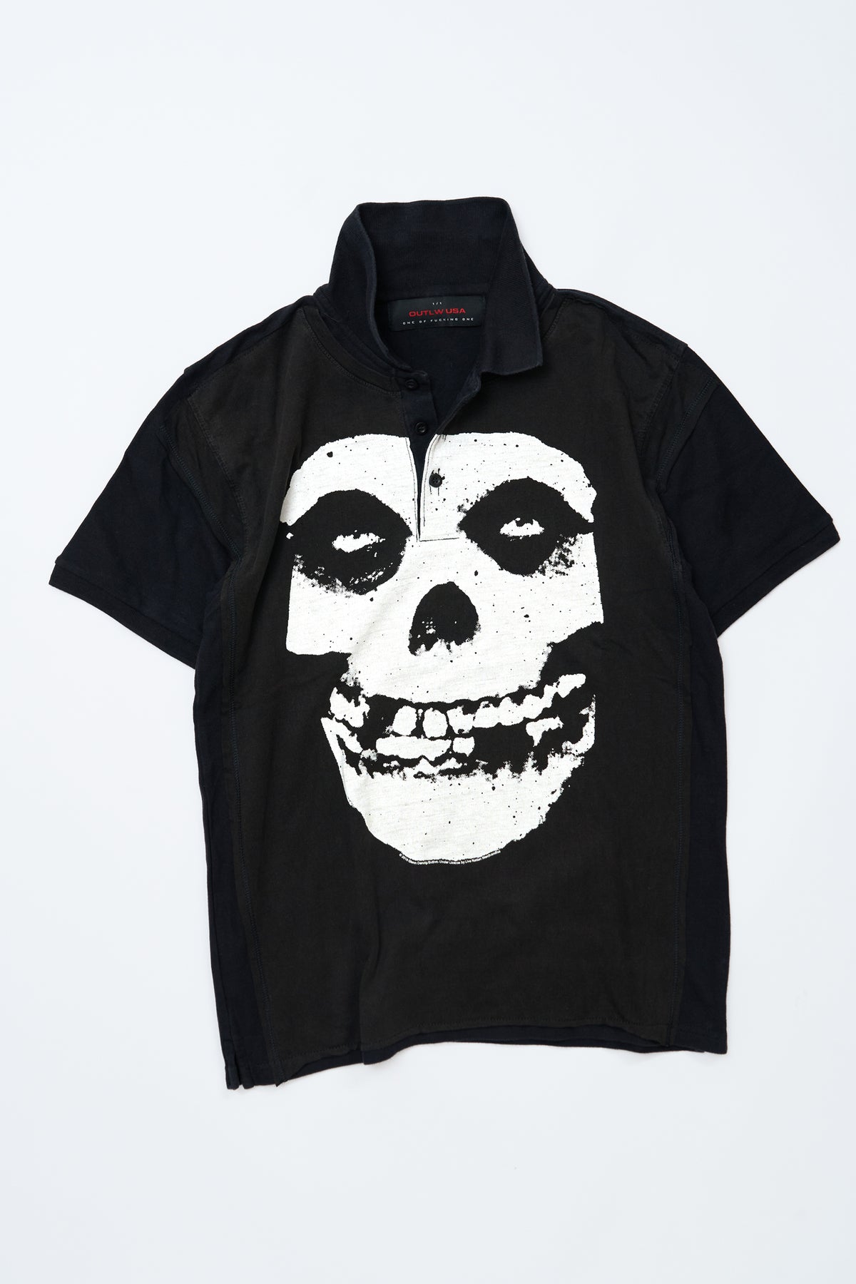 "THE GHOST OF 1946" Misfits × VINTAGE Black Polo Shirt