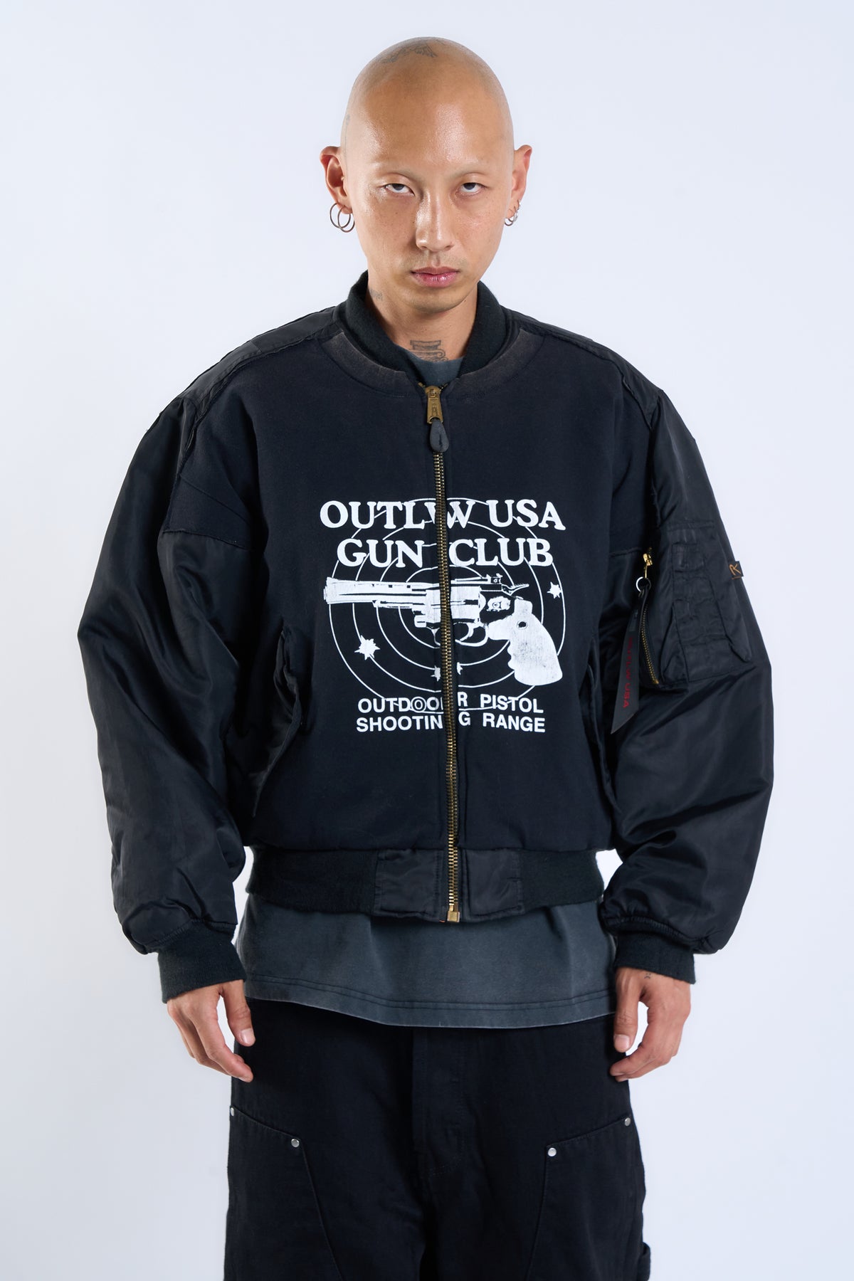 "AMERICAN SECTOR" OUTLW Gun Club × Vintage Rothco Bomber Jacket