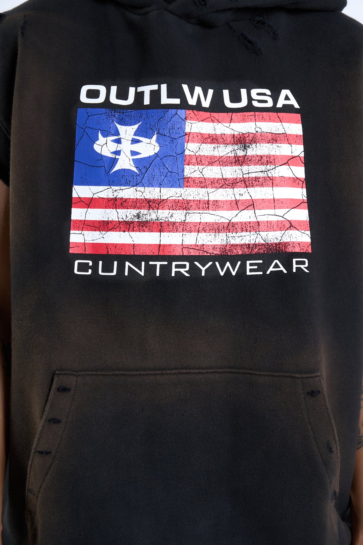SLEEVELESS CUNTRYWEAR HOODIE