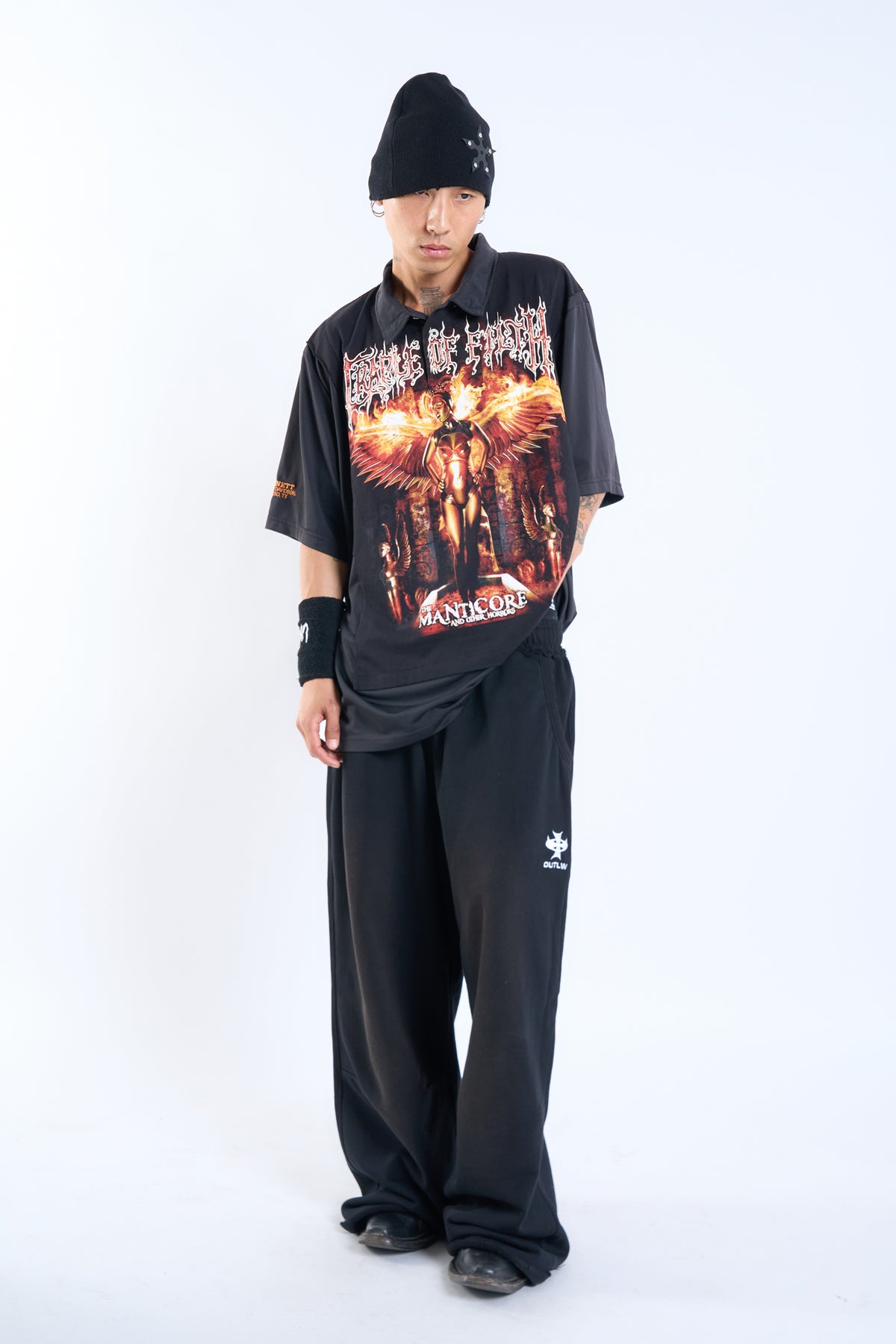 "TEXAN FILTH" Cradle of Filth × Vintage TX Harley Davidson Polo