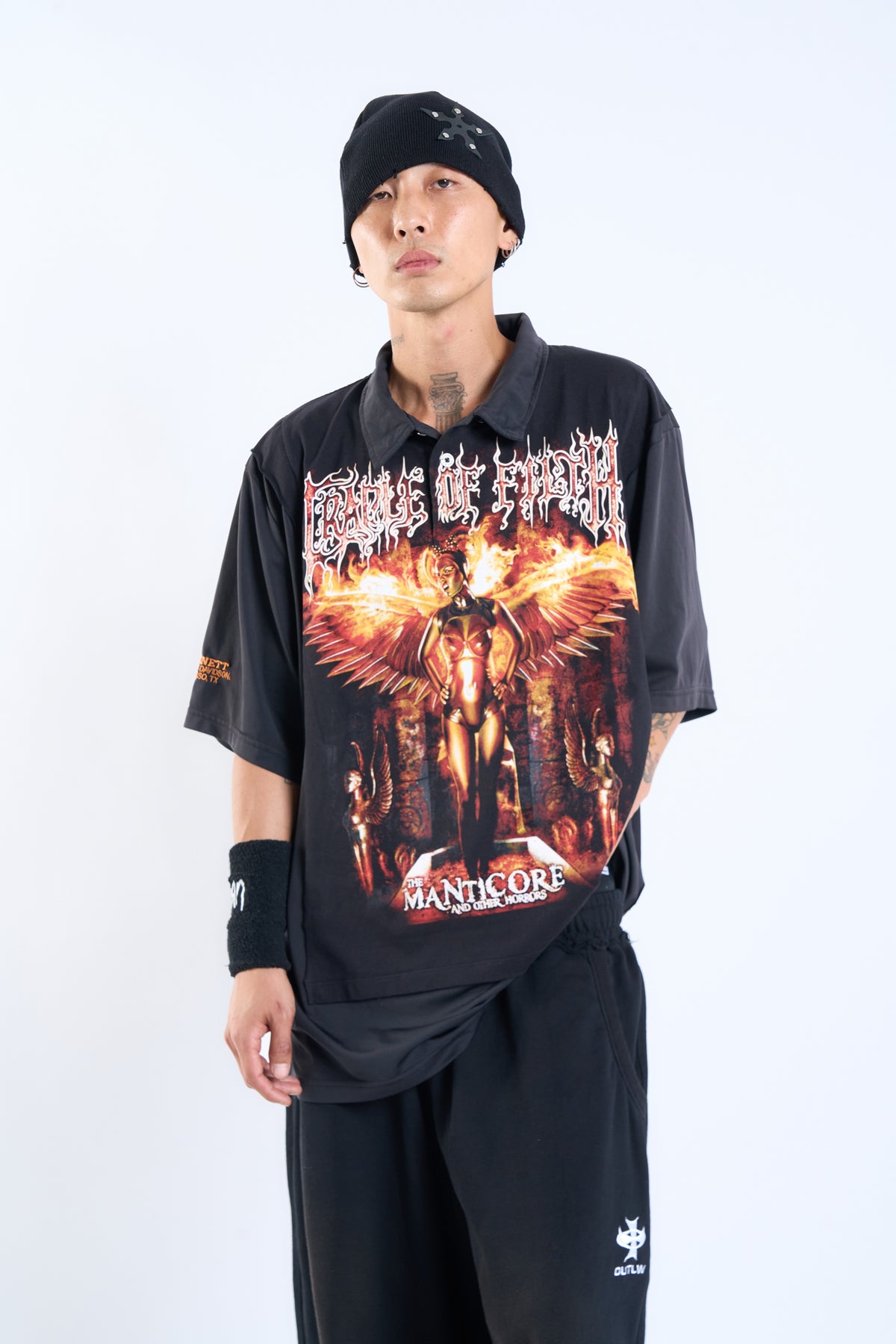 "TEXAN FILTH" Cradle of Filth × Vintage TX Harley Davidson Polo