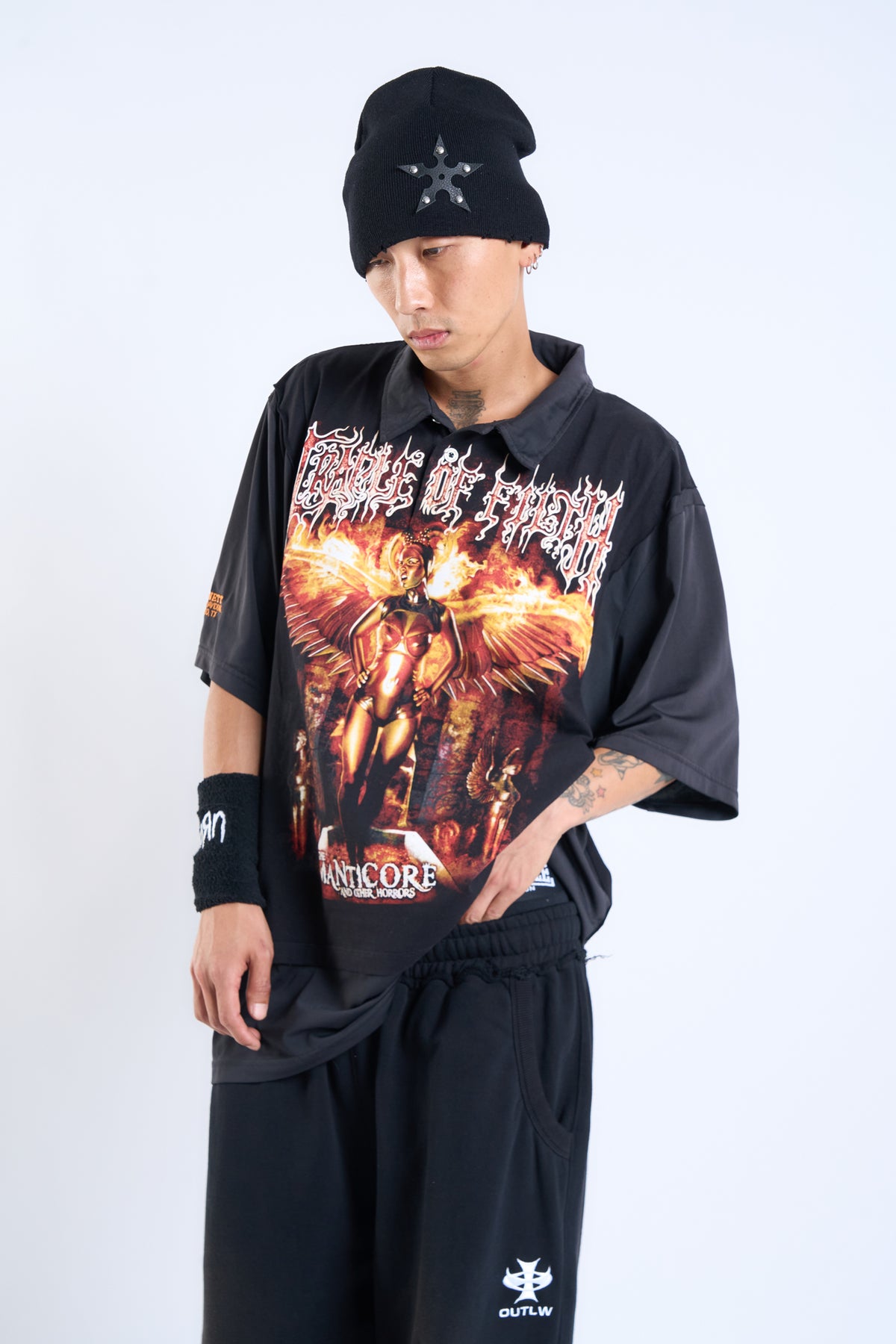"TEXAN FILTH" Cradle of Filth × Vintage TX Harley Davidson Polo