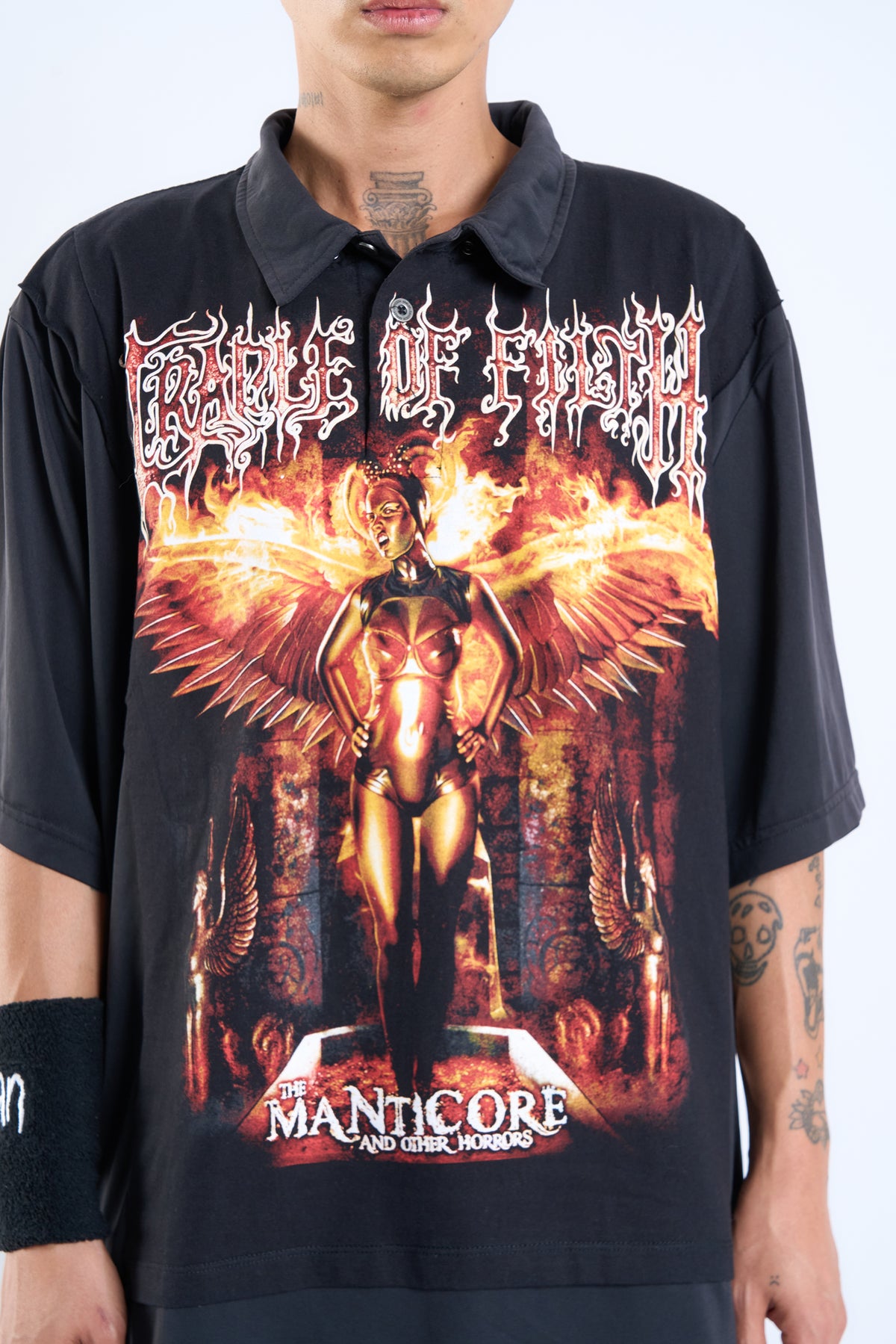 "TEXAN FILTH" Cradle of Filth × Vintage TX Harley Davidson Polo