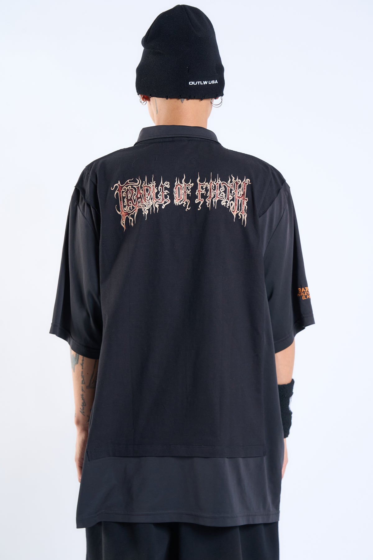 "TEXAN FILTH" Cradle of Filth × Vintage TX Harley Davidson Polo