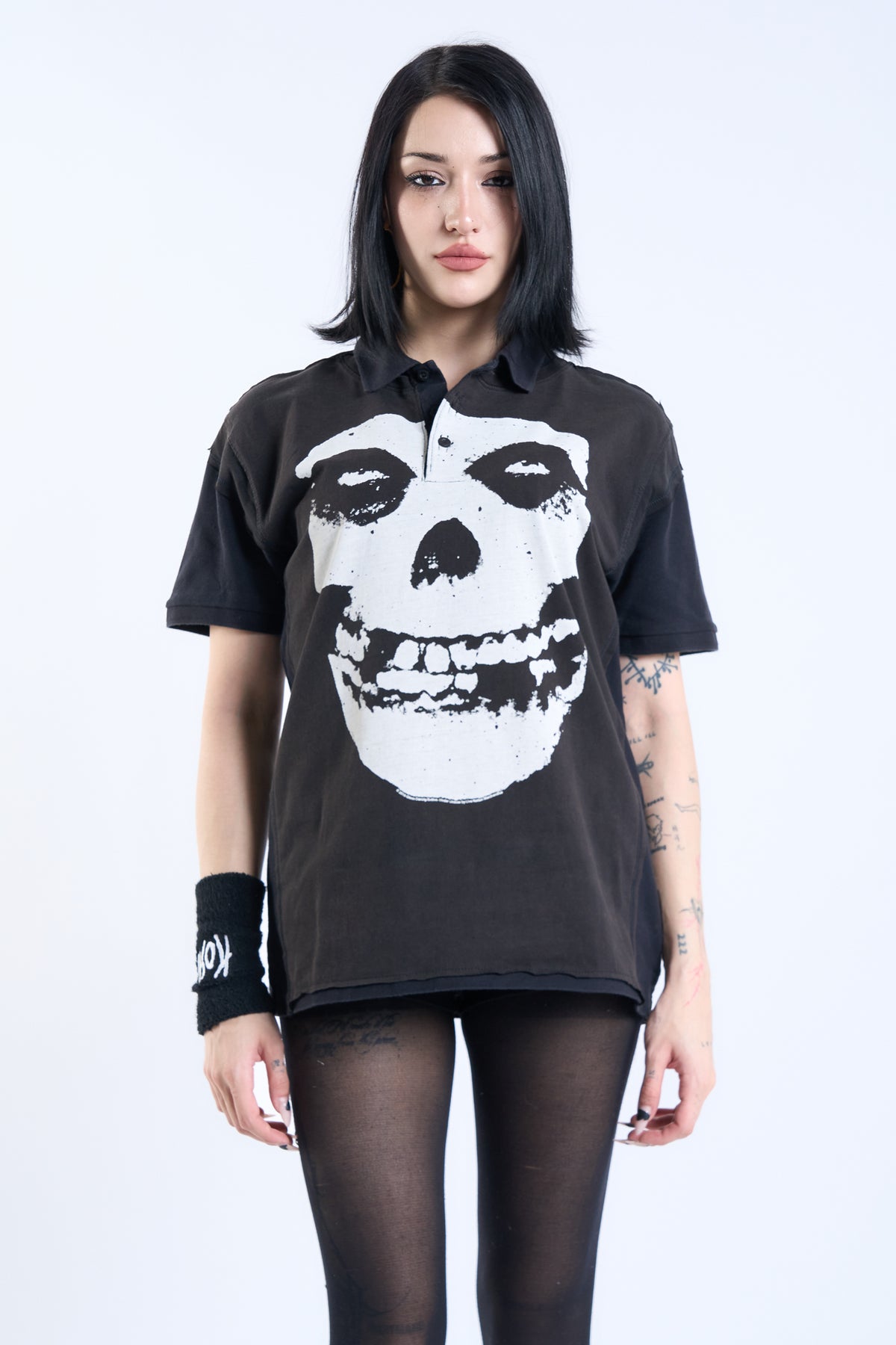 "THE GHOST OF 1946" Misfits × VINTAGE Black Polo Shirt