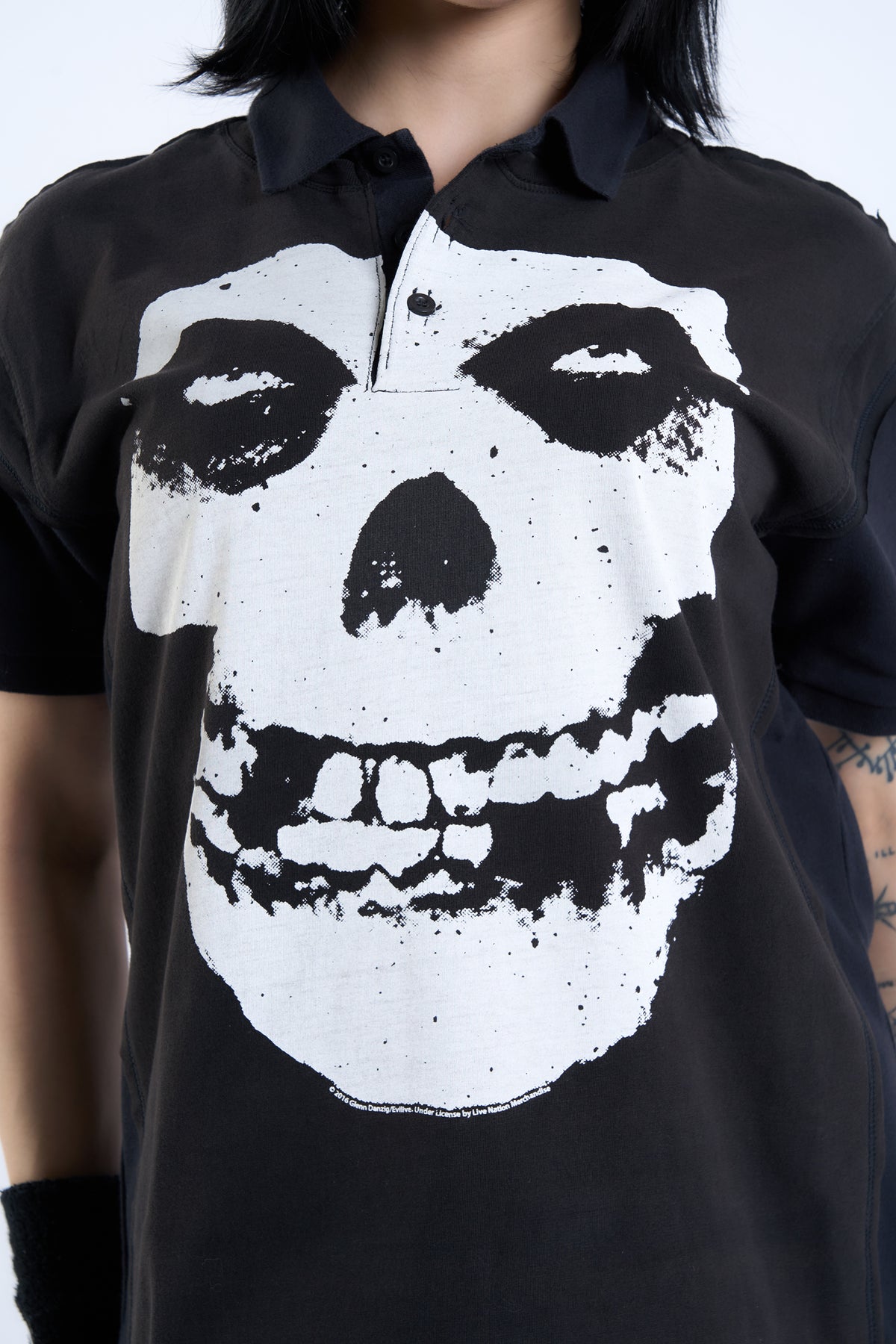 "THE GHOST OF 1946" Misfits × VINTAGE Black Polo Shirt