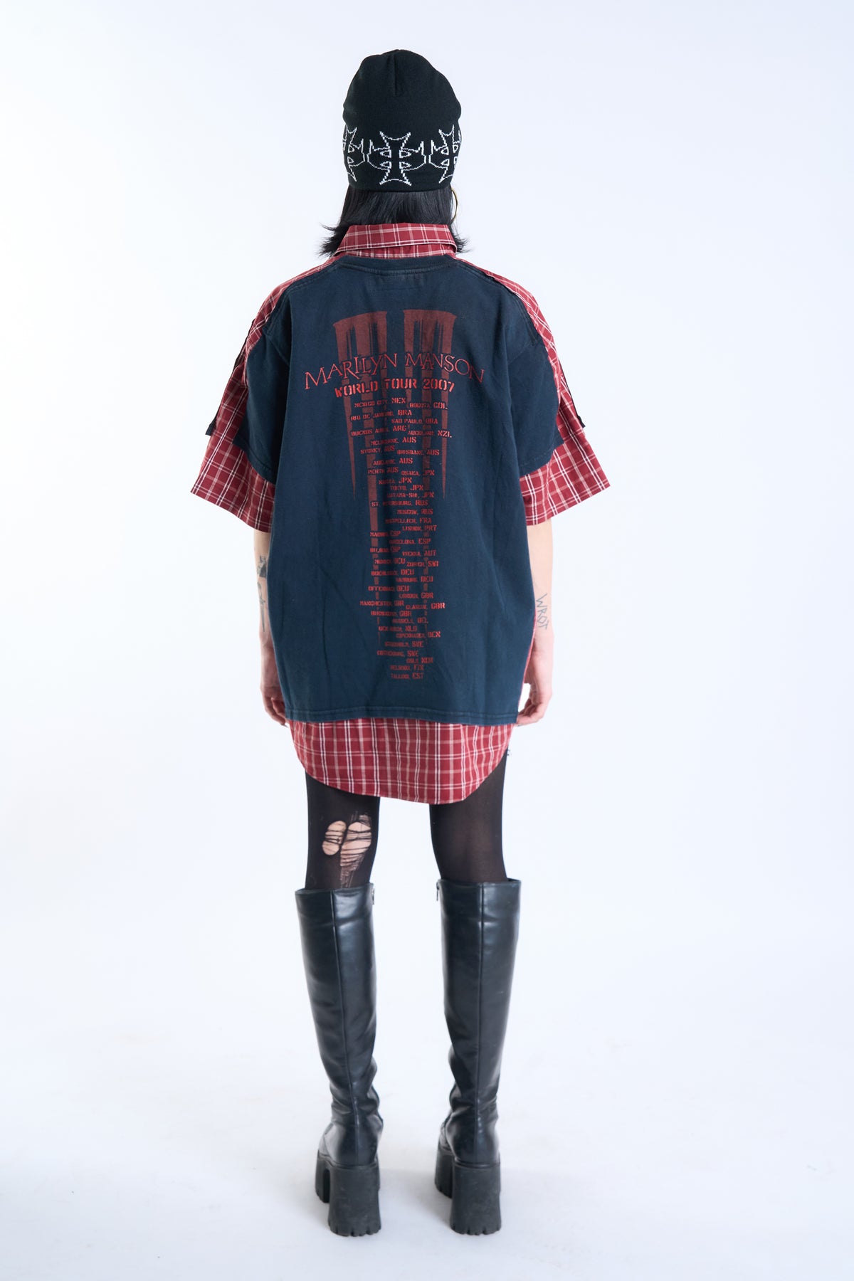 "THE ANTICHRIST OF 2007" Marilyn Manson × VINTAGE Check Shirt
