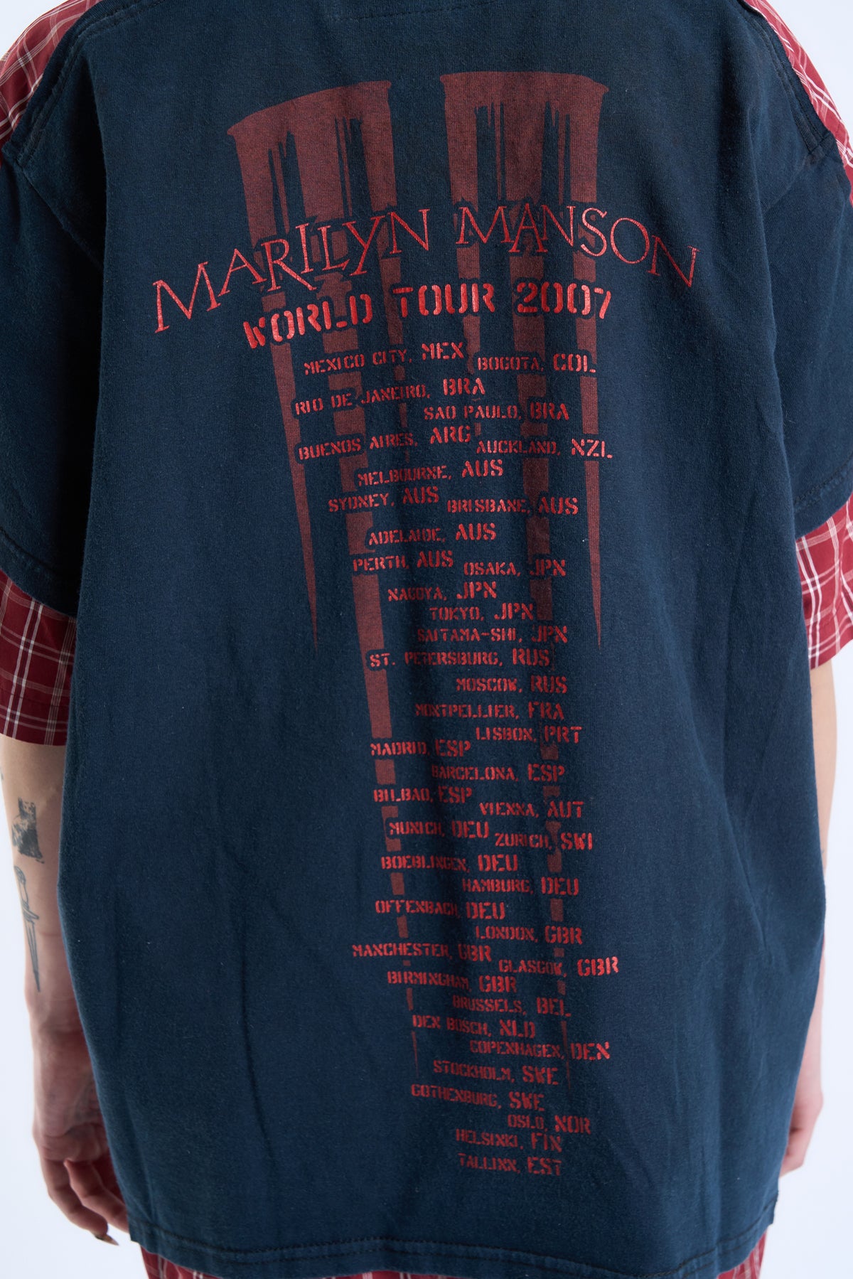 "THE ANTICHRIST OF 2007" Marilyn Manson × VINTAGE Check Shirt