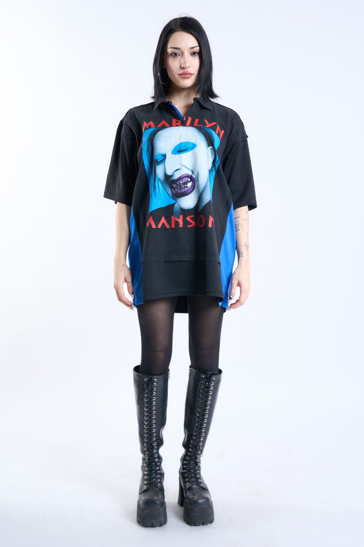 "GRAVEYARD SHIFT" Vintage Marilyn Manson × Domino's Pizza Polo