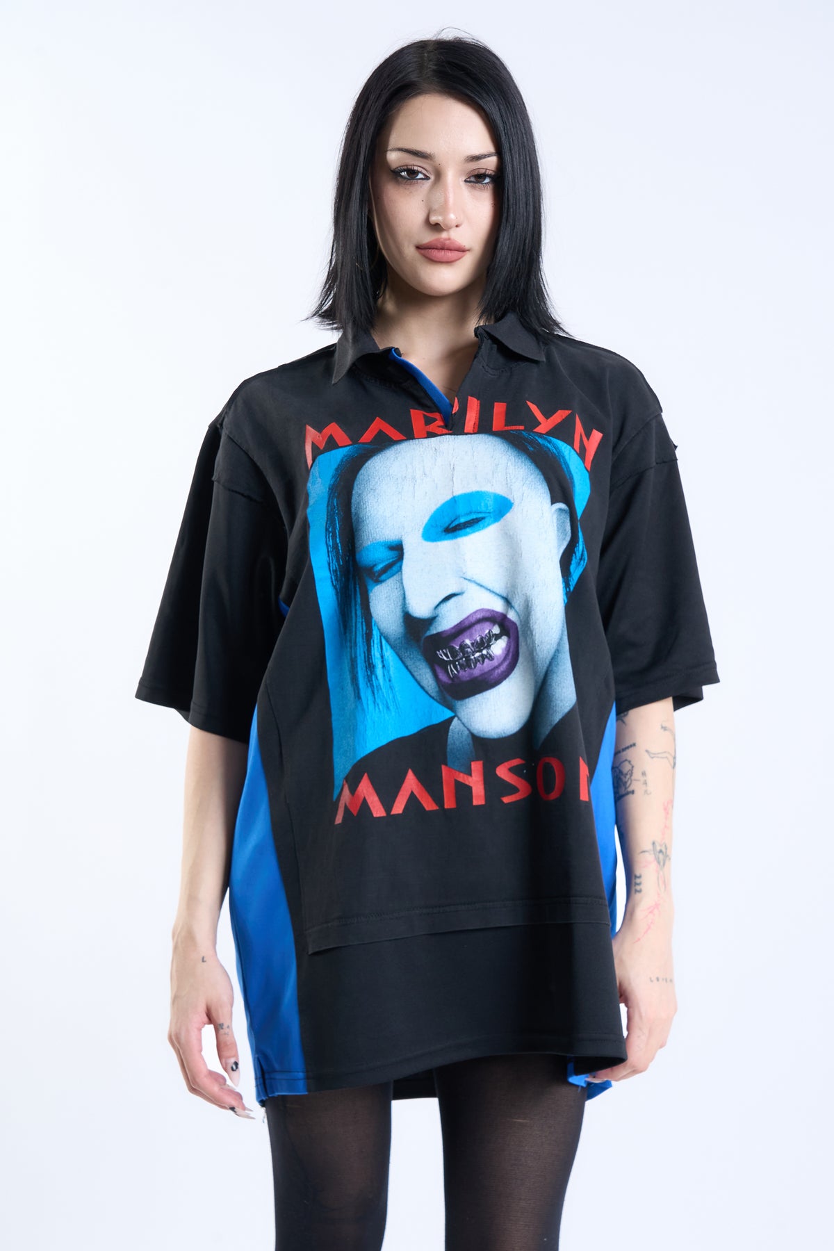 "GRAVEYARD SHIFT" Vintage Marilyn Manson × Domino's Pizza Polo