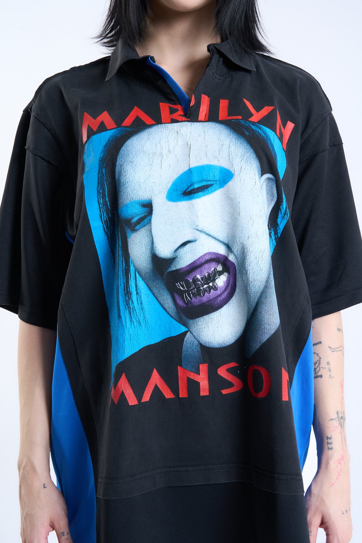 "GRAVEYARD SHIFT" Vintage Marilyn Manson × Domino's Pizza Polo