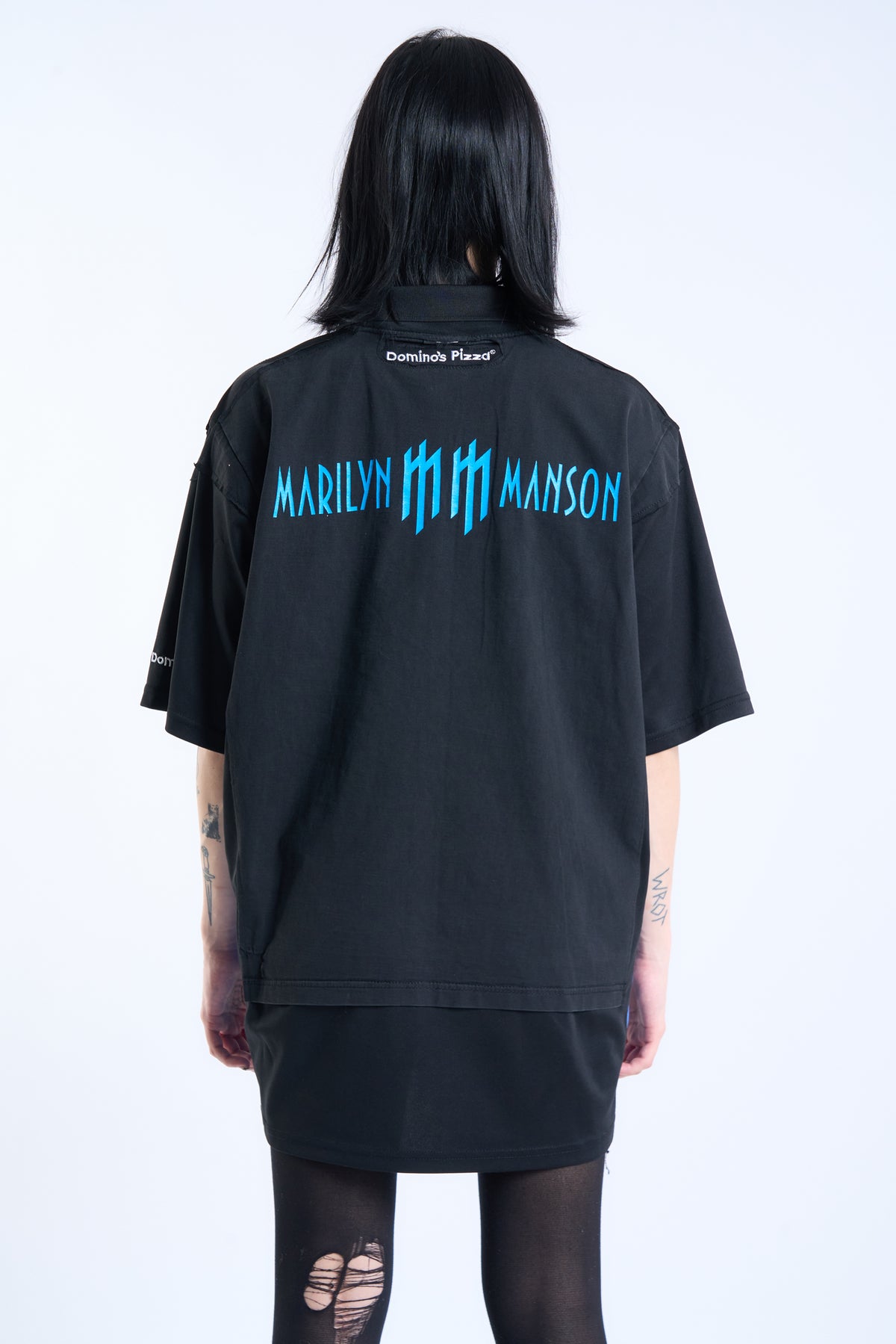 "GRAVEYARD SHIFT" Vintage Marilyn Manson × Domino's Pizza Polo
