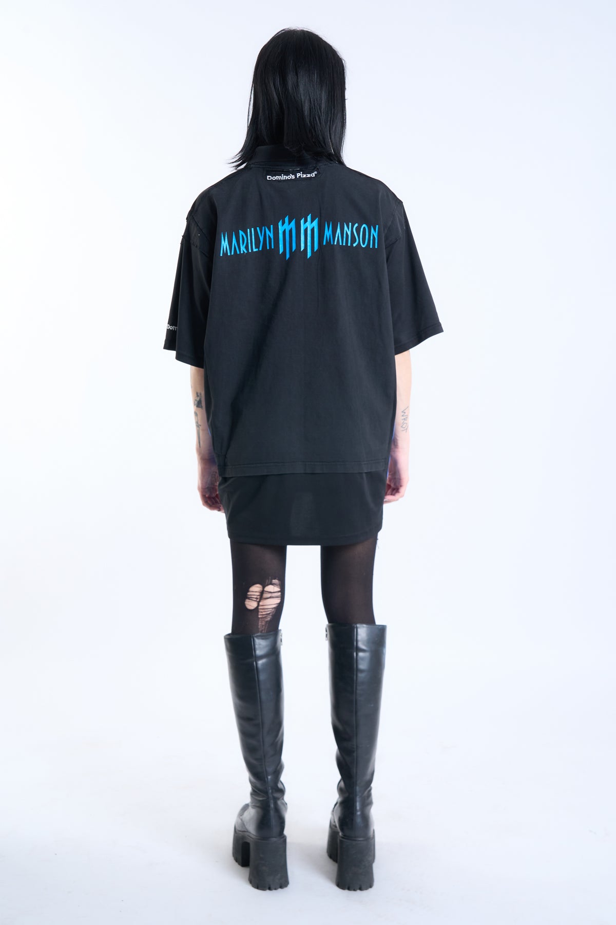 "GRAVEYARD SHIFT" Vintage Marilyn Manson × Domino's Pizza Polo