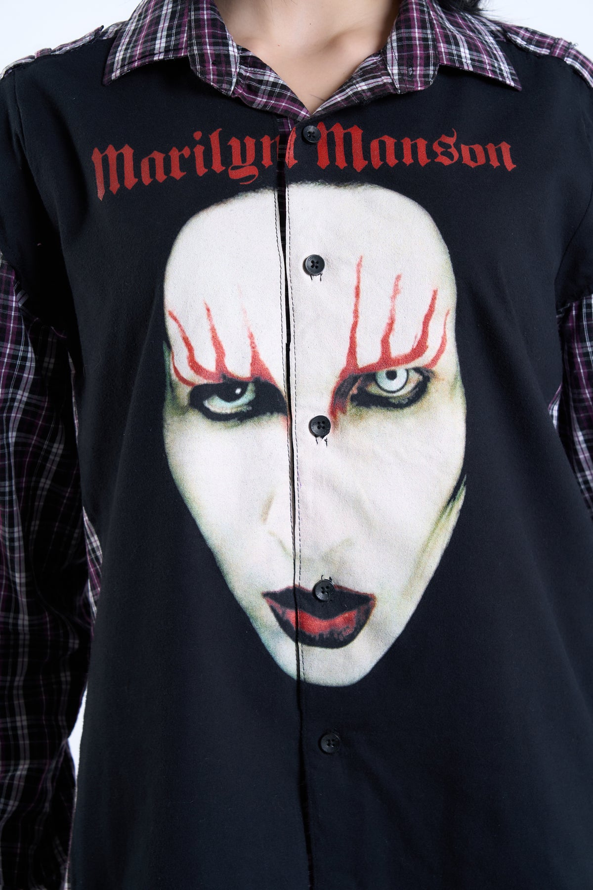 "FREAK SHOW" Y2K Marilyn Manson × Vintage Check Shirt
